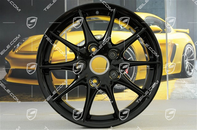 17" Komplet felg Carrera II mod. 2002, 7J x 17 ET50 + 9J x 17 ET55, czarny wysoki połysk