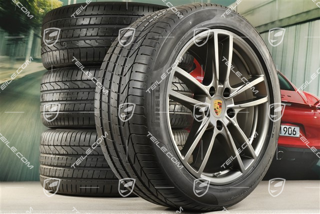 20" Cayenne Coupé Sport Sommerräder Satz, Felgen 9J x 20 ET50 + 10,5J x 20 ET55 + Pirelli P Zero Sommerreifen 275/45 R20 + 305/40 R20, mit RDK-Sensoren