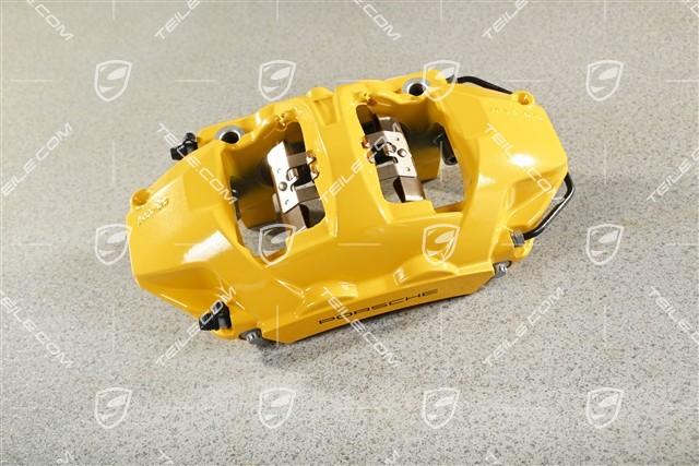Brake caliper, PCCB ceramic brakes, yellow, rear axle, L