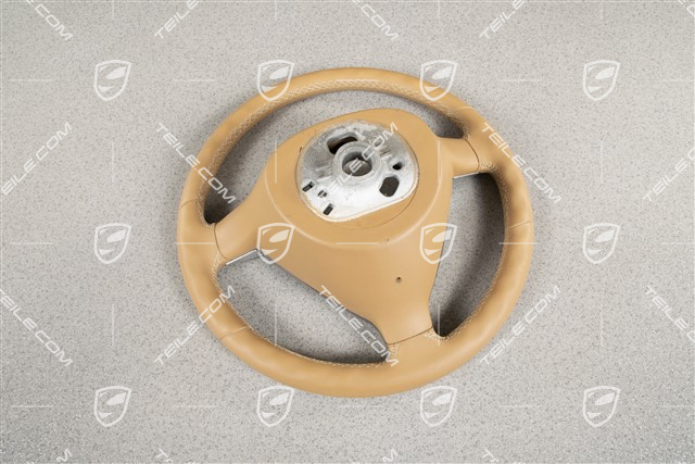 3-spoke steering wheel, leather, sand beige