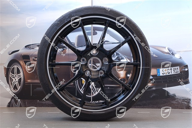 19" Komplet kół letnich Boxster Spyder, Edycja Specj. Black Edition, 10J x 19 ET42+8,5J x 19 ET55 + opony Michelin, ok. 1.500km