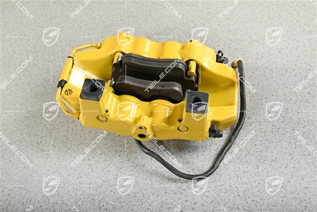 PCCB Fixed calliper without pads, yellow, GT3 / GT2 / Turbo, L