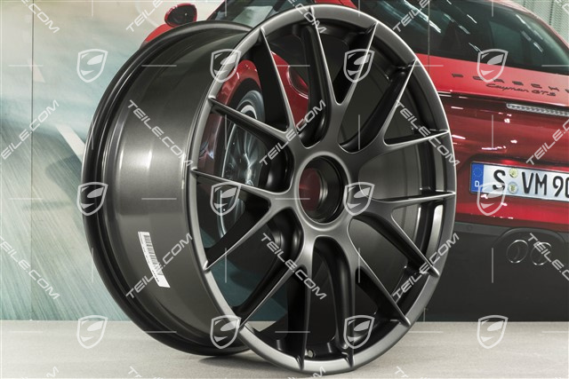GT2RS / GT3RS Felga, Magnesium, centralnie mocowana, 9,5J x 20 ET50, czarny satynowy półmat