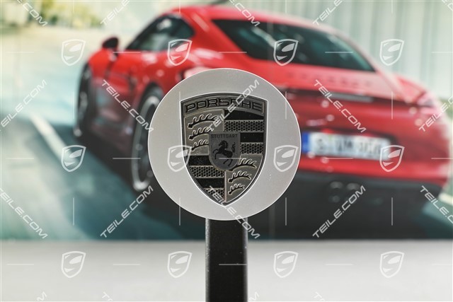 Hub cap, concave, emblem Turbonite / Rhodium, brilliant chrome