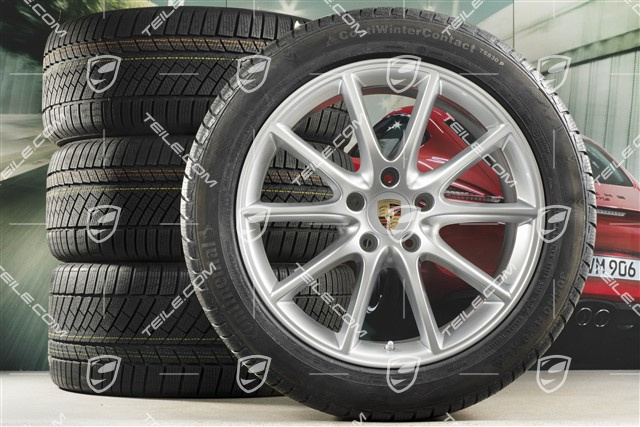 20-inch Cayenne Design winter wheel set, rims 9J x 20 ET50 + 10,5J x 20 ET64 + NEW Continental winter tyres 275/45 R20 + 305/40 R20, with TPMS