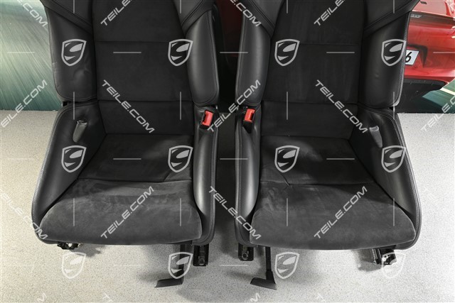 Sportschalensitze, klappbar, Leder/Alcantara, Schwarz, L+R