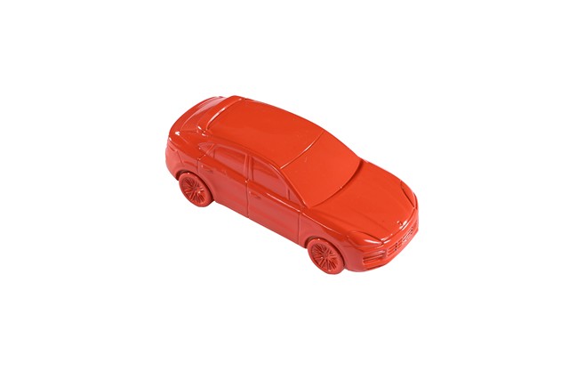 Porsche Cayenne Turbo Coupé – model car, 1:43 scale / paperweight, in Lava Orange