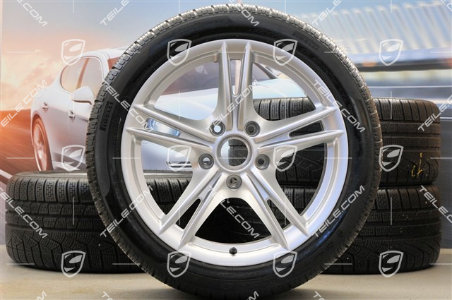18" Boxster S II Winterräder Satz (Felgen mit Reifen), Felgen vorne 8J x 18 ET57 + hinten 9J x 18 ET43 + Reifen 235/40 ZR18 + 255/40 ZR18