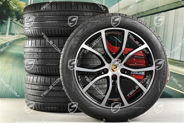 21-inch Cayenne Coupe Exclusive Design summer wheel set, rims 9,5J x 21 ET46 + 11,0J x 21 ET49 + Pirelli P Zero summer tyres 285/45 R21 + 315/40 R21, with TPMS