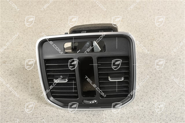 Centre console / tunnel rear defroster trim / nozzle, centre, Galvano silver