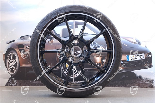 19" Komplet kół letnich Boxster Spyder, Edycja Specj. Black Edition, 10J x 19 ET42+8,5J x 19 ET55 + opony Michelin, ok. 1.500km