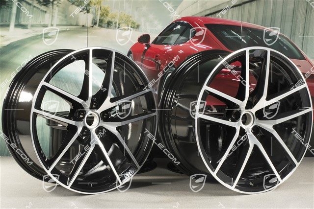 20" komplet felg Macan S, 9J x 20 ET26 + 10J x 20 ET19, czarny