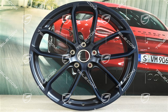 22-inch GT wheel rim set, rims 10,5J x 22 ET49 + 11,5J x 22 ET52, ocean blue pearl effect