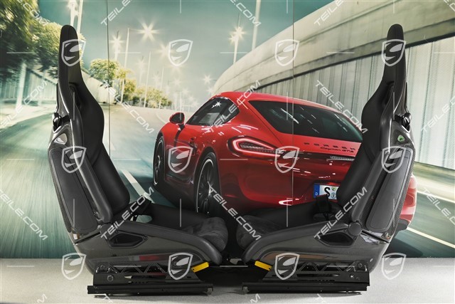 Sportschalensitze, klappbar, Leder/Alcantara, Schwarz, L+R