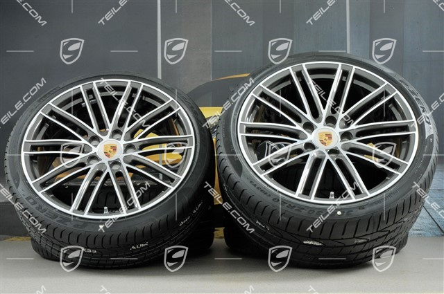 20" koła letnie, komplet 911 Turbo IV, felgi 11,5J x 20 ET56 + 9J x 20 ET51 + NOWE opony letnie Pirelli 305/30 ZR20 + 245/35 ZR20, Titan