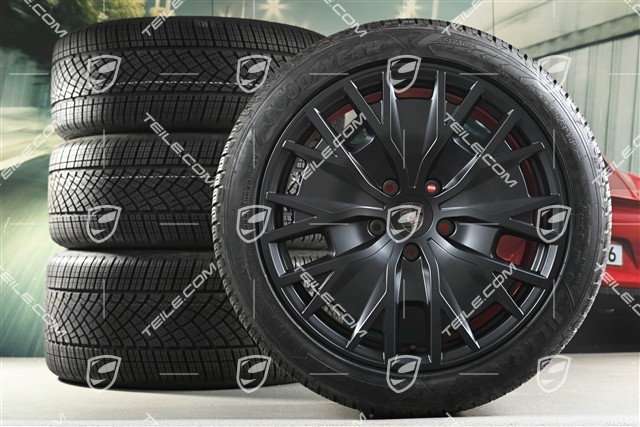 20" Taycan Turbo S Aero Design Winterräder Satz, Felgen 9J x 20 ET54 + 11J x 20 ET60 + Goodyear Winterreifen 245/45 R20 + 285/40 R20, Anthrazitgrau
