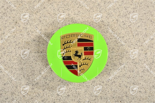Radzierdeckel, konvex, Wappen farbig, Lizard green