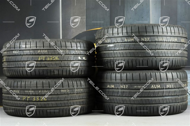 21" Koła letnie Panamera SportDesign, felgi 9,5J x 21 ET71 + 11,5J x 21 ET69 + NOWE opony letnie Pirelli 275/35 ZR21 + 315/30 ZR21, z czujnikami ciśnienia