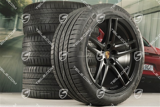 20" koła letnie komplet Turbo, felgi 9J x 20 ET26 + 10J x 20 ET19 + NOWE opony letnie Michelin 265/45 R20 + 295/40 R20, czarny półmat, z czujnikami ciśnienia RDK