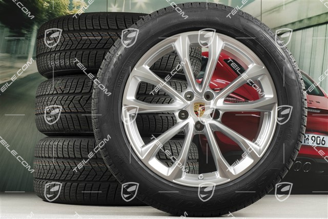 19" "Macan Design" koła zimowe komplet, felgi 8,5J x 19 ET21 + 9J x 19 ET21 + opony zimowe Pirelli 235/55 R19 + 255/50 R19, z czujnikami ciśnienia RDK