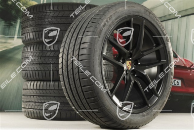 20-inch "Macan S" summer wheels set, rims 9J x 20 ET26 + 10J x 20 ET19 + Michelin summer tyres 265/45 R20 + 295/40 R20, Black satin mat, with TPMS