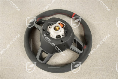 Sports Steering wheel GT, Alcantara, black/guards red, 12 o'clock marking Red
