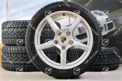 18" Boxster koła zimowe komplet, 8J x 18 ET57 + 9J x 18 ET47 + NOWE opony zimowe Dunlop 235/45 R18 + 265/45 R18, z czujnikami ciśnienia RDK