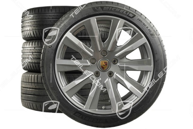 20-inch Tequipment Design summer wheel set, rims 9J x 20 ET54 + 11J x 20 ET60, Michelin summer tyres 245/45 R20 + 285/40 R20, platin silver