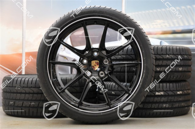 20-inch Carrera S (III) summer wheel set, 8J x 20 ET57 + 9,5J x 20 ET45, Pirelli tyres 235/35 ZR20 + 265/35 ZR20, rims star in black (glossy)