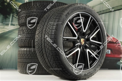 20" Koła zimowe, komplet "Exclusive Design", felgi 9,5 J x 20 ET71 + 10,5 J x 20 ET71 + NOWE opony zimowe Michelin Pilot Alpin 4 275/40 R20 + 315/35 R20, czarne wysoki połysk