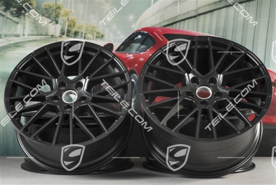 21-inch wheel rim set Cayenne RS Spyder, 11J x 21 ET58 + 9,5J x 21 ET46, black satin matt