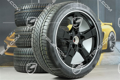 19" Koła zimowe komplet, Cayman S, 8J x 19 ET57 + 9,5J x 19 ET45, opony zimowe Continental WinterContact TS 830P 235/40 R19 + 265/40 R19, bez czujników RDK, czarne