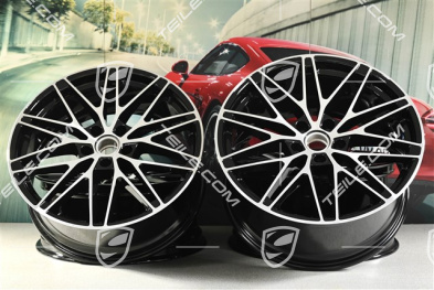 22" Macan RS Spyder Design Felgensatz, 9J x 22 ET29 + 11J x 22 ET47, schwarz hochglanz