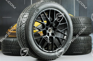 20" Winterräder Satz RS SPYDER, Felgen 9J x 20 ET26 + 10J x 20 ET19 + NEUE Michelin Latitude Alpin 2 Winterreifen 265/45 R20 + 295/40 R20, lackiert in Schwarz (seidenglanz), mit RDK-Sensoren