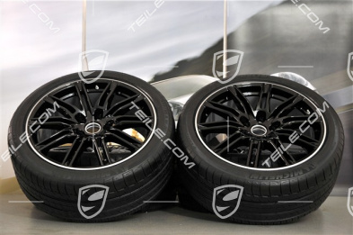 21" Sport Edition Sommerräder Satz, schwarz, Hochglanz, 4x Felgen 10J x 21 ET 50 + 4x Reifen 295/35 R 21 107Y XL, mit RDK