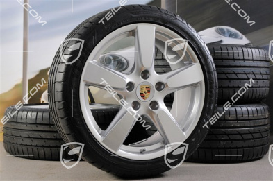 19-inch Cayman S summer wheel set, 8J x 19 ET57 + 9,5J x 19 ET45, tyres 235/40 ZR19 + 265/40 ZR19 + TPM