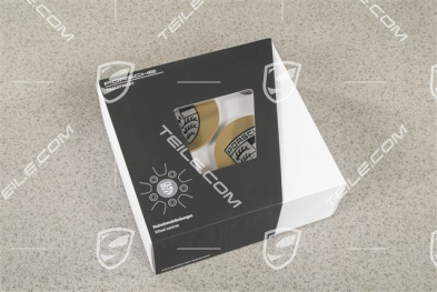 Hub cap set, crest monochrome, concav, silk-gloss black