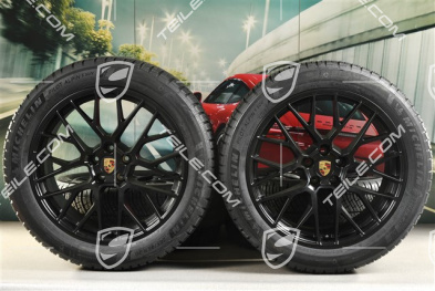 20" "RS Spyder Design" koła zimowe, komplet, felgi 9J x 20 ET26 + 10J x 20 ET19, opony zimowe Michelin Pilot Alpin 5 SUV 265/45 R20 + 295/40 R20, z czujnikami ciśnienia, czarny satynowy półmat