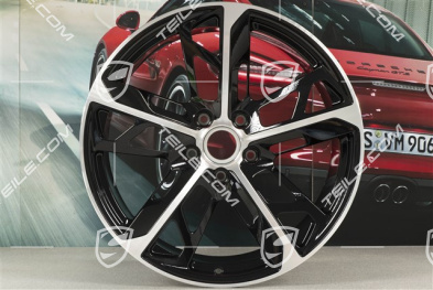 21" Wheel rim set Cross Turismo Design, 9,5J x 21 ET60 + 11,5J x 21 ET66, black high gloss + glossy Surface