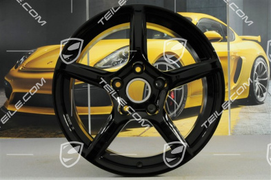18-inch wheel rim set "Boxster", 8J x 18 ET57 + 9J x 18 ET47, black high gloss