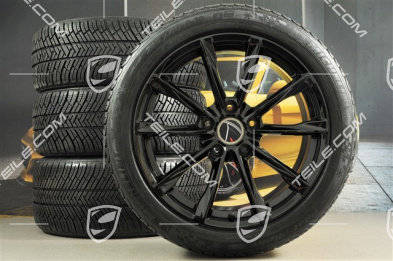 19-inch Boxster S winter wheels set, rims 8J x 19 ET57 + 10J x 19 ET45 + NEW Michelin Pilot Alpin 4 winter tires 235/40 R19 +265/40 R19, in black high gloss