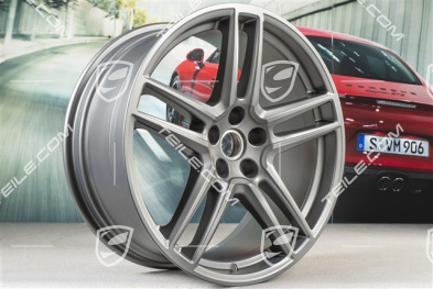 20" Komplet felg "Macan Turbo", 9J x 20 ET26 + 10J x 20 ET19, BORBET, platinum satynowy półmat