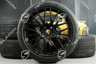21-inch Cayenne COUPÉ RS Spyder winter wheel set, rims 9,5J x 21 ET46 + 11,0J x 21 ET49 + NEW Pirelli winter tyres275/40 R21 + 305/35 R21, with TPMS, black high gloss