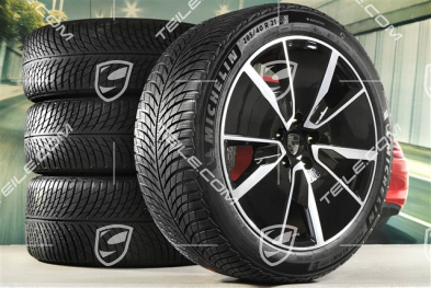 21" Koła zimowe Turbo, komplet, felgi 8,5J x 21 ET27 + 10,5J x 21 ET47 + NOWE opony zimowe Michelin Pilot Alpin 5 SUV 255/45 R21 + 285/40 R21, czarny wysoki połysk
