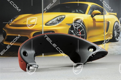 Dashboard trim / Instrument cluster cover, Leather, Boxster red, inner part in Black