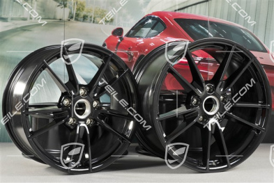 19+20" wheel rim set Carrera, rims: front 8,5J x 19 ET52 + rear 11J x 20 ET66, black high gloss