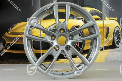 19" Boxster S III Felgensatz, 8J x 19 x ET 57 + 9,5J x 19 x ET 45, Felgenstern in Rhodiumsilbermetallic