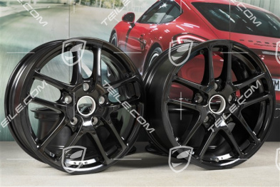 17" Komplet felg Cayman, przednie 6,5J x 17 ET55 + tylne 8J x 17 ET40, czarny wysoki połysk