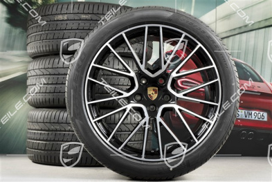 21" Cayenne RS Spyder Sommerräder Satz, Felgen 9,5J x 21 ET46 + 11,0J x 21 ET58 + NEUE Pirelli P Zero Sommerreifen 285/40 R21 + 315/35 R21, mit RDK-Sensoren, EXCLUSIVE
