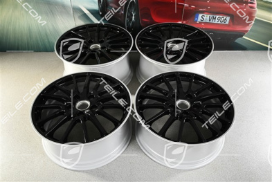 19" Komplet felg Sport Design, czarne, felgi 8J x 19 ET57 + 9,5J x 19 ET46, gwiazda felgi czarna / rant srebrny